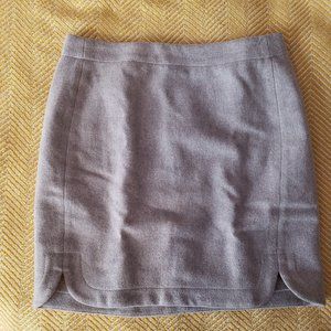 J. Crew Factory Taupe Tulip Hem Wool Mini Skirt